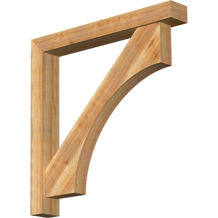 Ekena Millwork Westlake Block Rough Sawn Bracket w/ Offset Brace, Western Red Cedar, 6"W x 44"D x 44"H BKT0604X44X44WTL05RWR